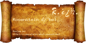Rosenstein Ábel névjegykártya