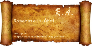 Rosenstein Ábel névjegykártya