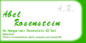 abel rosenstein business card